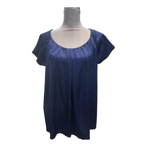 Theory Blue Blouse Size M Sateen - Picture 1 of 3